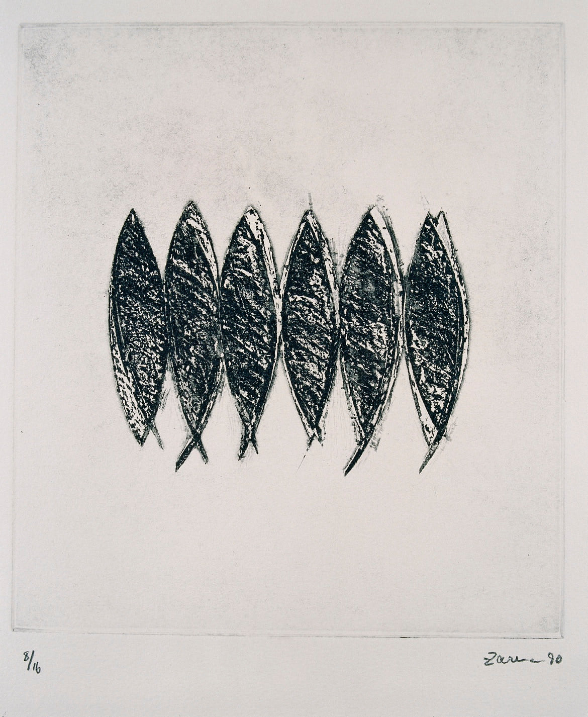 Ami Waits for the Motia Blossoms, 1990, by Zarina