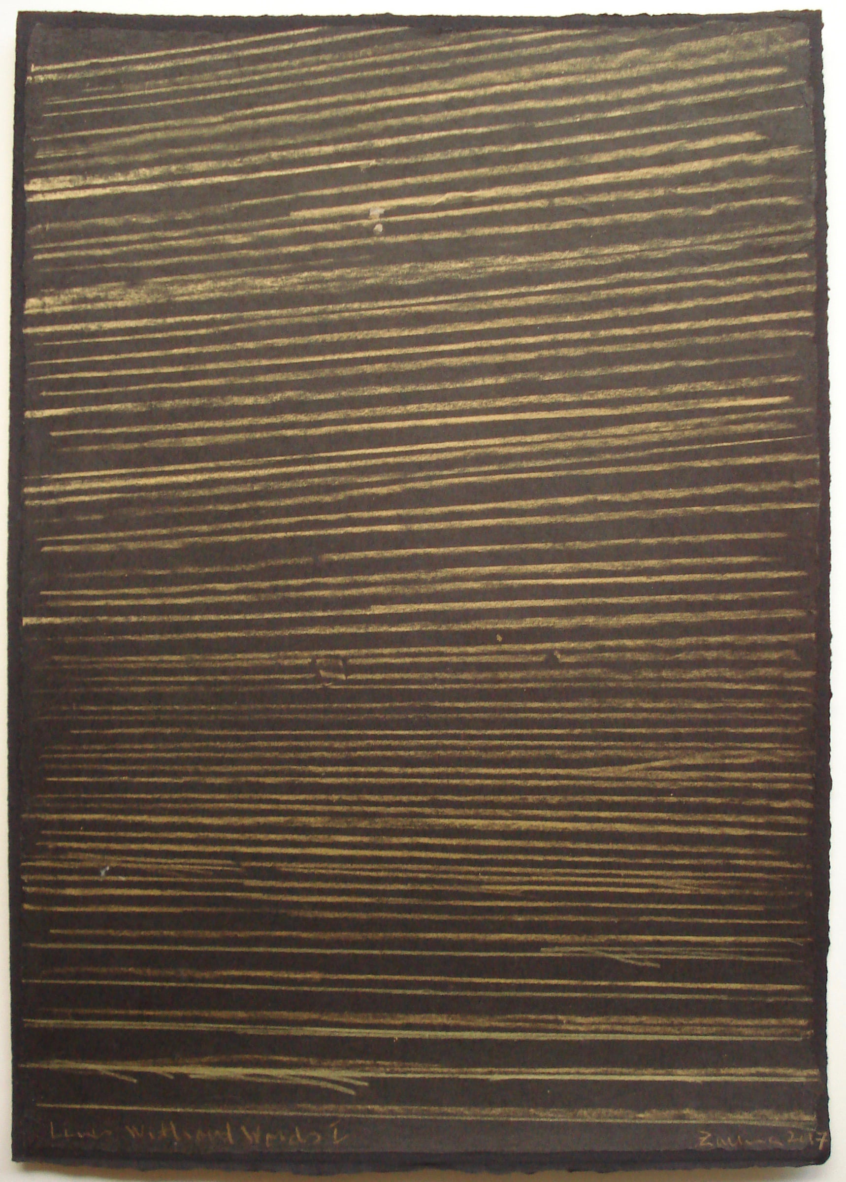 Lines Without Words I, 2017, by Zarina
