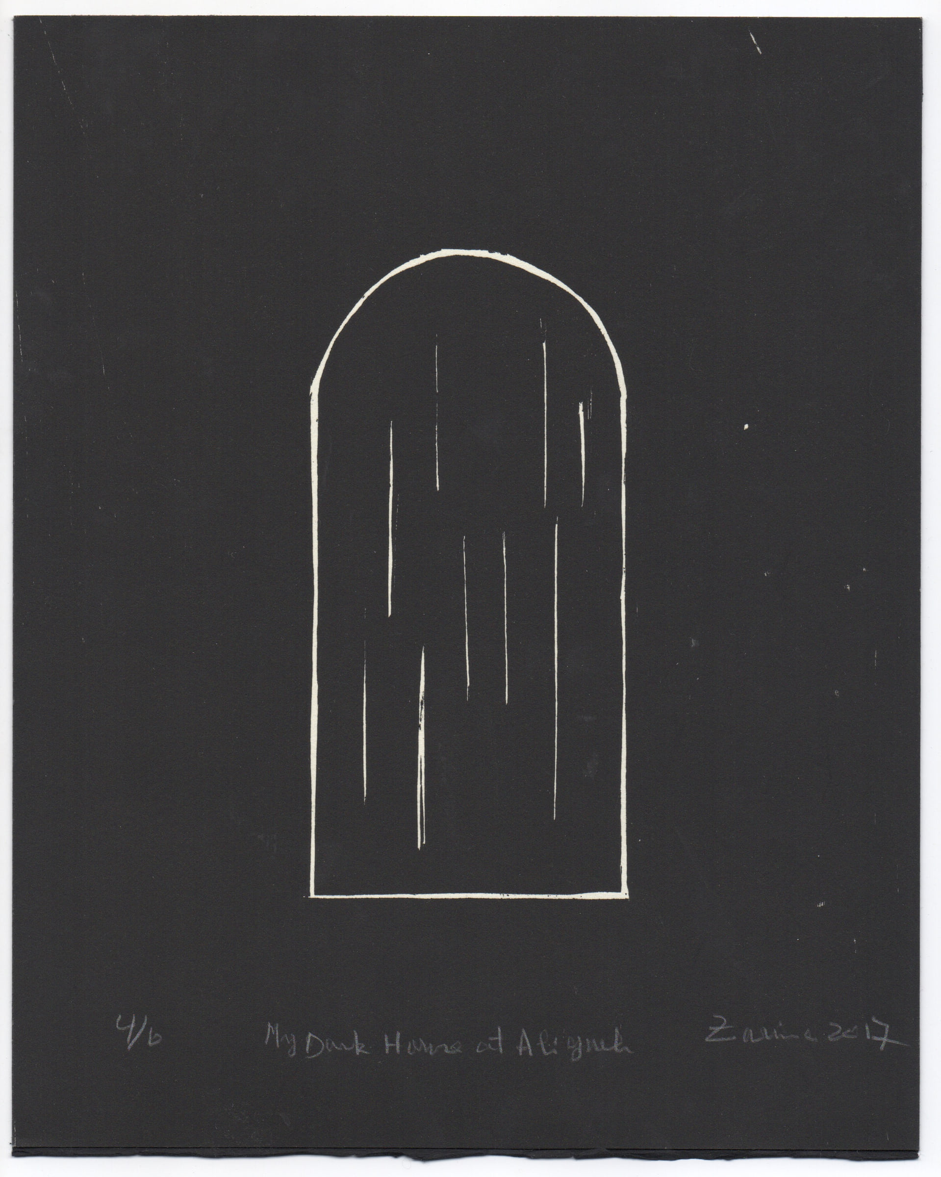 My Dark House at Aligarh, 2017, by Zarina