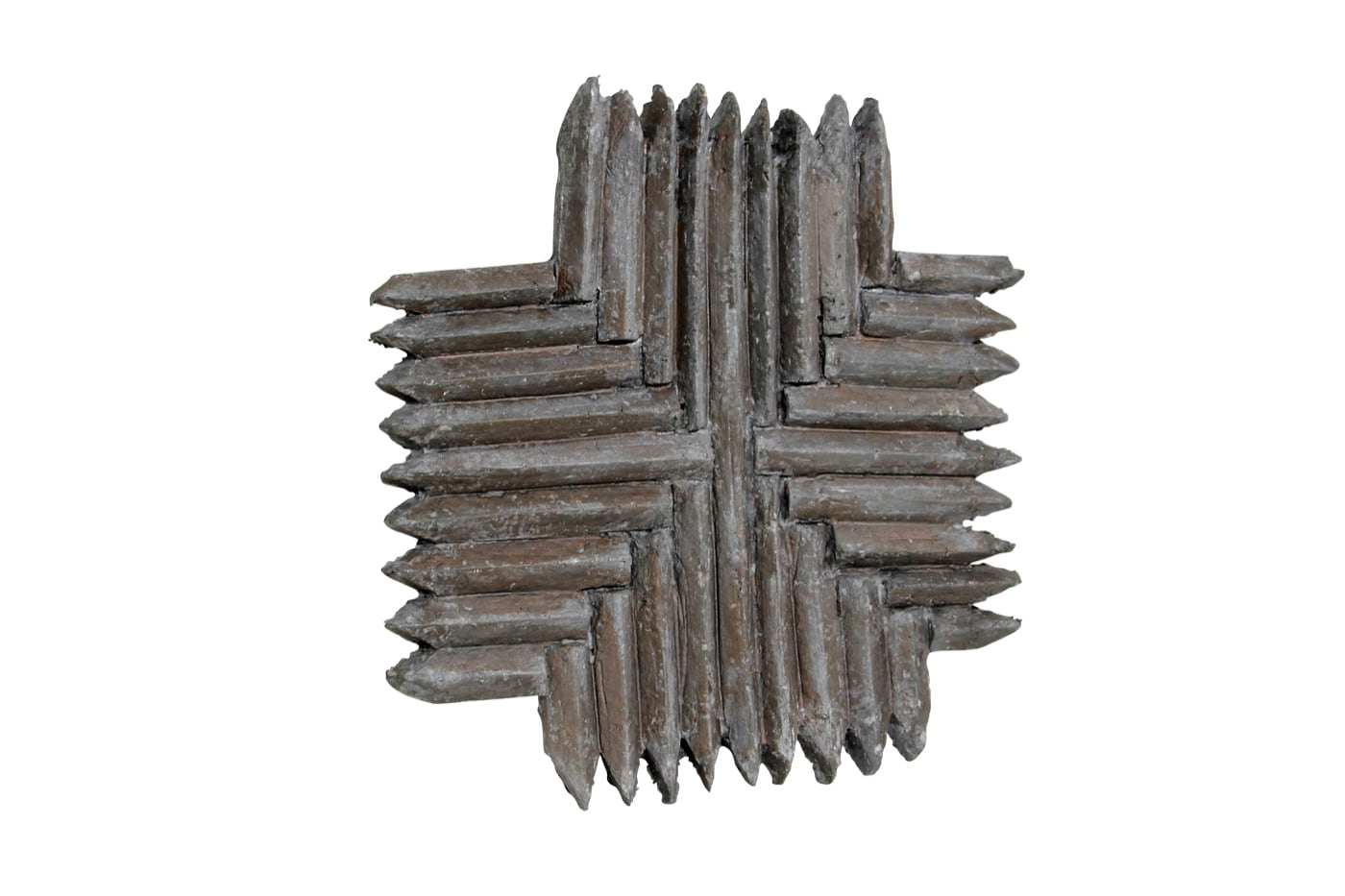 Beirut Summer, 1982, a radial field of pointed grey cast-paper forms joined around an open centre