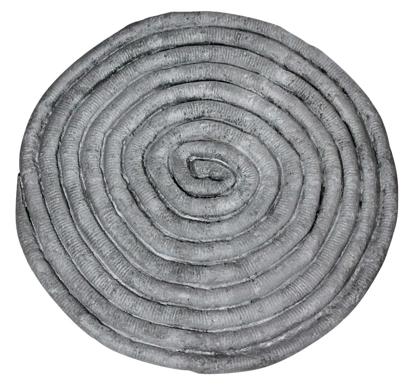 Spiral, 1984, a broad grey cast-paper coil whose ridged surface records pressure, fibre, and repeated movement