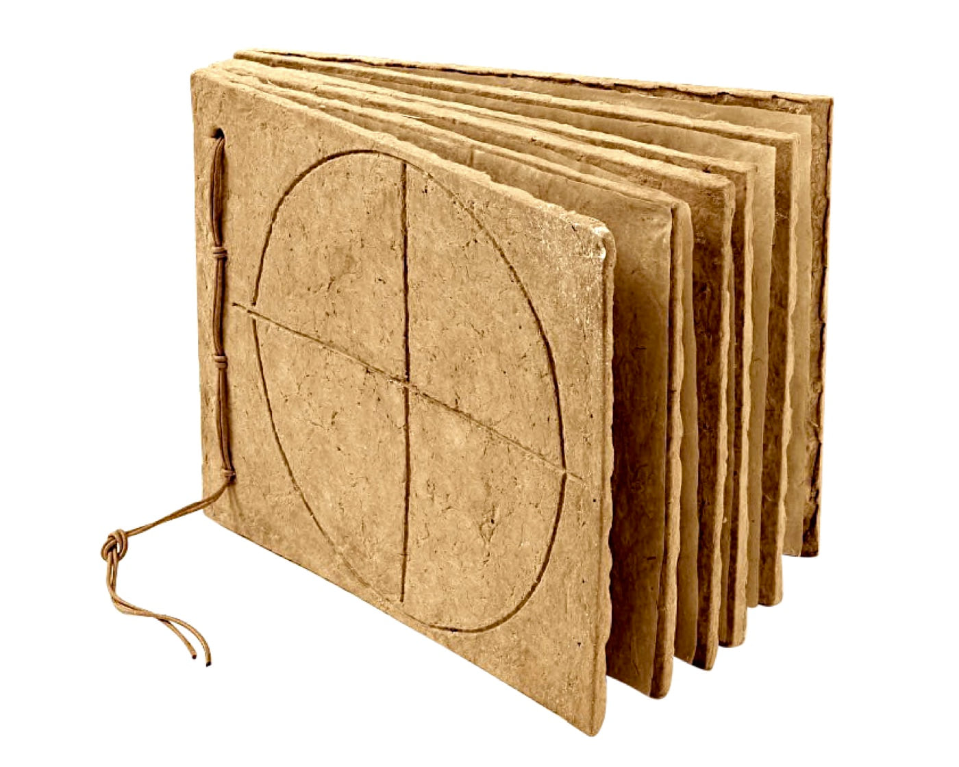Flight Log, 1987, Zarina’s cast-paper and handmade-paper book bound with silk cord