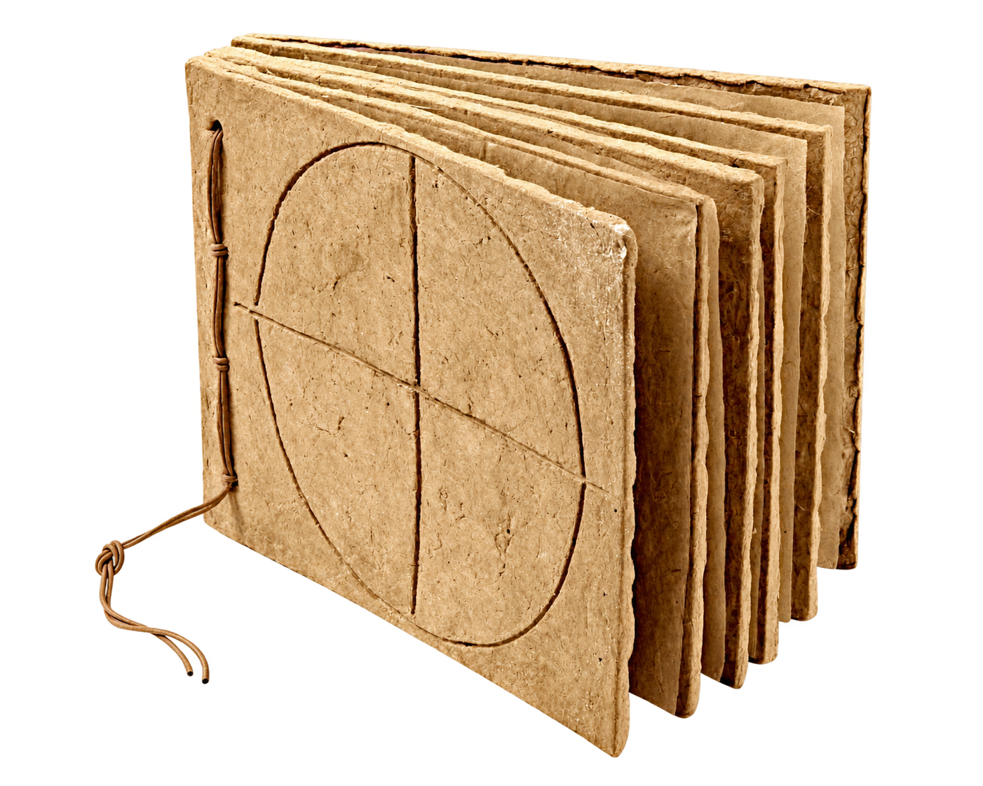 Flight Log, 1987, a bound handmade-paper sculpture by Zarina