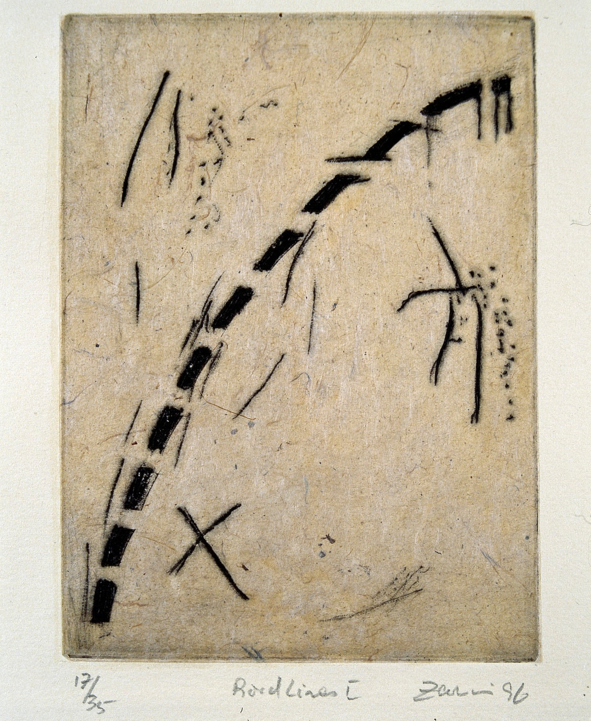 Road Lines, 1996, by Zarina